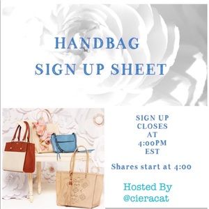 👜WEDNESDAY HANDBAG OPEN SHARE SIGN UP SHEET 👜